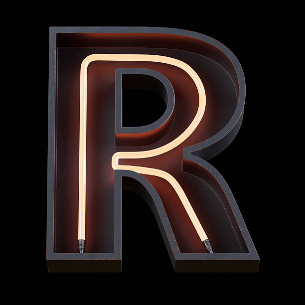 istock Bright Neon Font.Metallic futuristic cyberpunk Concept. 2237498297