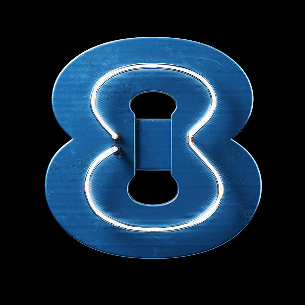 Bright Neon Font with fluorescent tubes.Metallic futuristic  cyberpunk Alphabet. 3d Rendering Isolated on black Background.