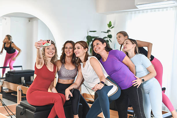 istock Athletic Friends Taking Fun Selfie After Pilates Training 2237501741