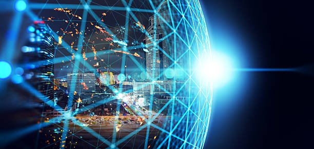 istock Futuristic background with planet Earth and space.3d illustration. 2237502885