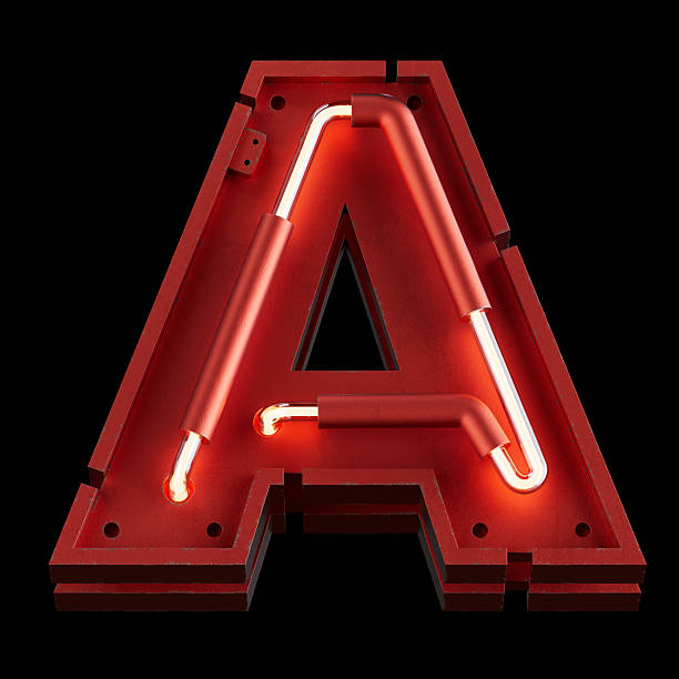 istock Bright Neon Font.Metallic futuristic cyberpunk Concept. 2237508826