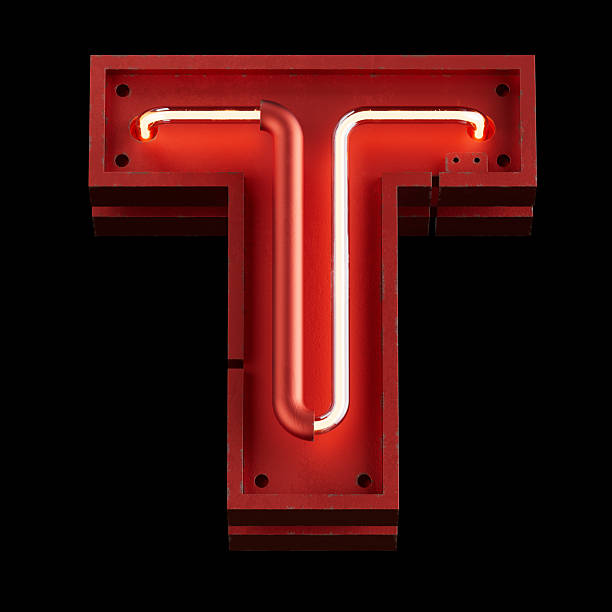 Shiny 3D rendering of Alphabet T made of Red Ruby Gemstone surrounded by smaller gemstones isolated on white background.