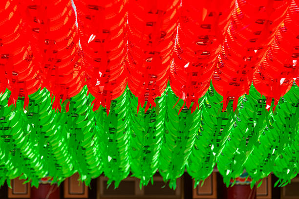 celebration landscape for Buddha's birthday in a Korean Buddhist temple