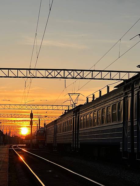 istock Sunset on the railway station 2237515593