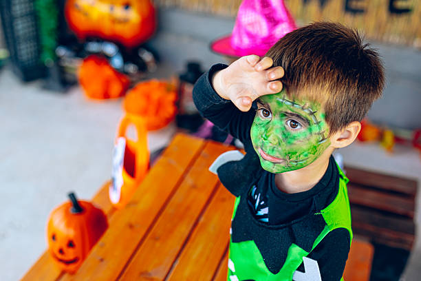 istock Smiling child showing spooky expressions during Halloween celebration 2237519111
