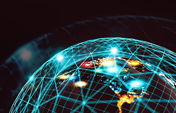 istock Futuristic background with planet Earth and space.3d illustration. 2237521949