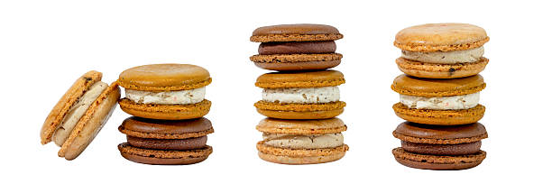 Macarons Towering: A delightful image showcases stacks of colorful, delicious macarons, a tempting treat for the eye and palate. The precise details and bright colours entice and inspire.
