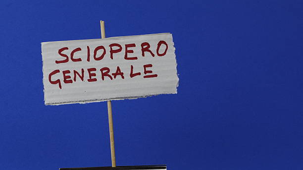 istock GENERAL STRIKE written italian on a ticket as a poster 2237538559