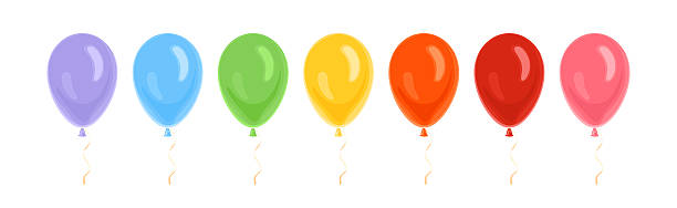 istock Set of colorful balloons isolated on white background. Vector cartoon flat illustration. 2237543699