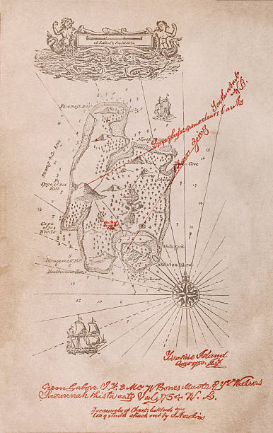 istock Map of Skeleton Island from the novel Treasure Island 2237548723