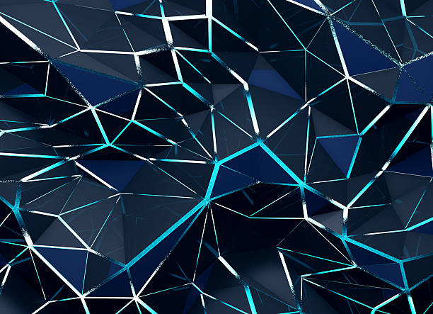 istock Black low polygonal background with blue illumination, 3d illustration. 2237553528
