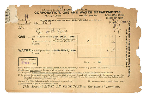 istock Gas and water bill 1895-96 2237554614