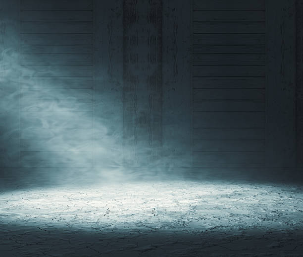 Empty dark room and fog.3d illustration.