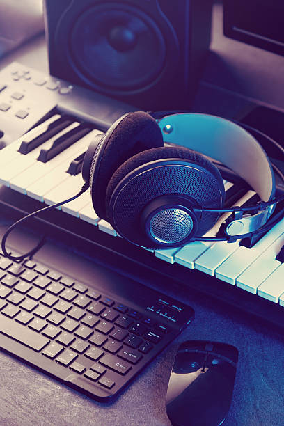 istock Music and digital studio recording at home. 2237562782