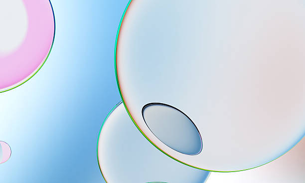 istock 3D rendering, abstract colorful background, glowing circular art. Simple wallpaper 2237563620