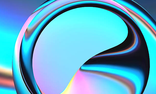 istock 3D rendering, abstract colorful background, glowing circular art. Simple wallpaper 2237563689