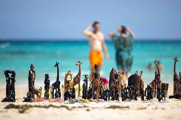 Animal figurines sold on the beach