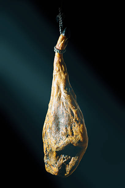 Dry Spanish ham, Jamon Serrano, Bellota, Italian Prosciutto Crudo or Parma ham.