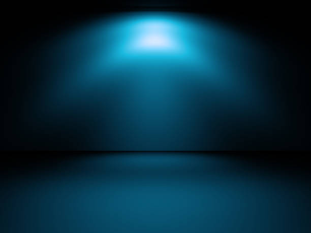 istock Dark room and spot light in the night.3d illustration. 2237571022