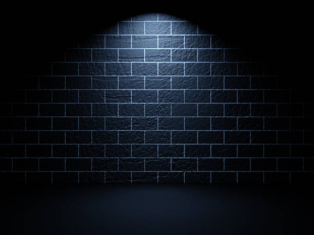 istock Dark room and spot light in the night.3d illustration. 2237571047
