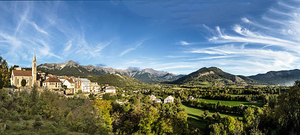 skyline of Seyne les Alpes in the french Region provence des haut alpes