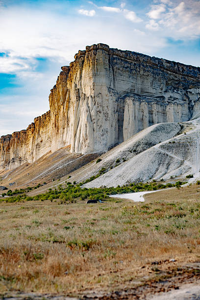 istock White Rock, an imposing limestone cliff overlooking the Crimean peninsula under a cloudy sky during sunset 2237605244