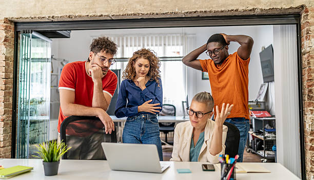 istock Business team facing problem together at office meeting 2237612867