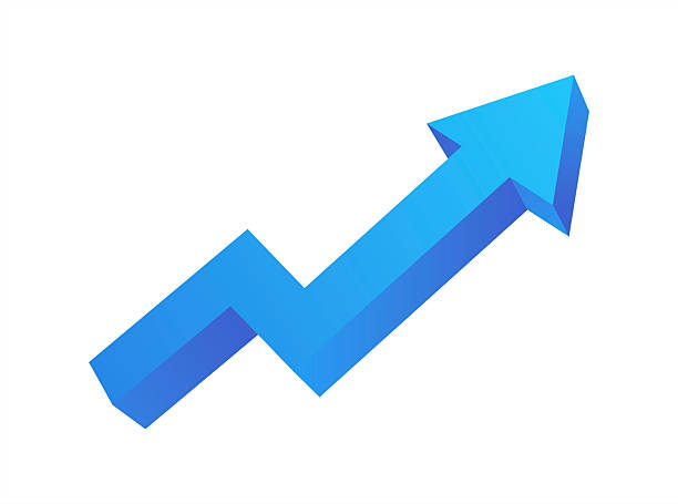 istock 3D Blue Transparent Glass Arrow Icon Represents Growth, Isolated On Transparent Background. Realistic vector 10 eps. 2237623805
