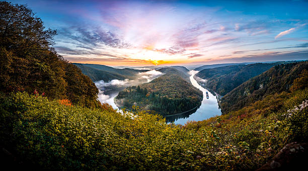 istock Autumnal sunrise over the Saarschleife 2237648445