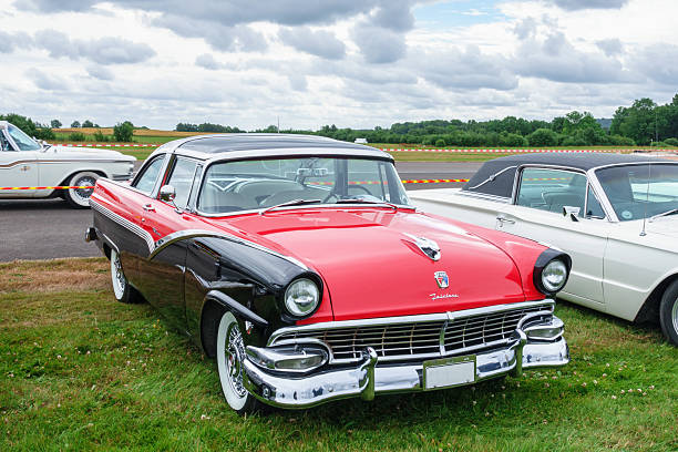 Falköping, Sweden-July, 2022: Old classic Ford Fairlane in a motor show
