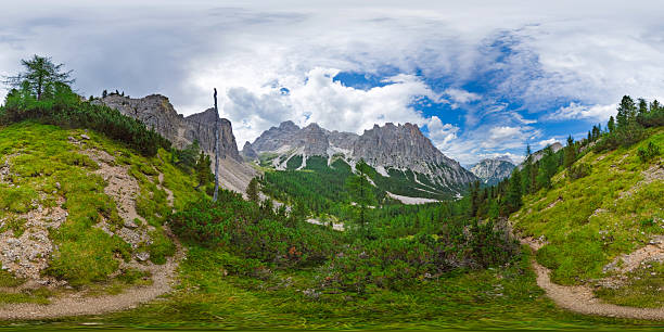 istock Hiking in Val Popena - Cortina d'Ampezzo - Italy - Equirectangular 360 degree landscape 2237655312