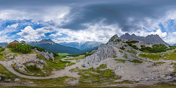 istock Hiking in Val Popena - Cortina d'Ampezzo - Italy - Equirectangular 360 degree landscape 2237655313