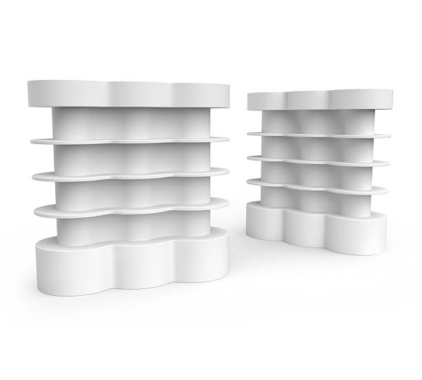 istock Supermarket Promotional Display Rack With Header, Empty Product Display. Floor Stand, Mockup, Point of Sale, Presentation, Product Displayed Quickly, Promotion, Retail fixture, Shelf & Supermarket Stand. 2237656997