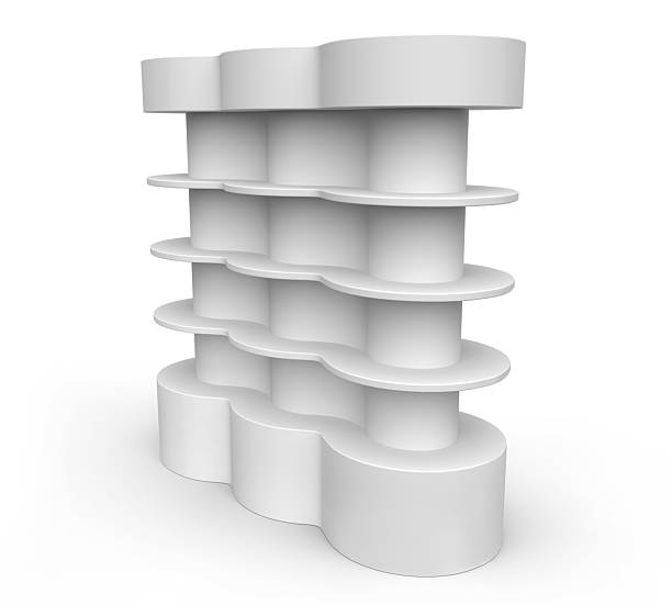 istock Supermarket Promotional Display Rack With Header, Empty Product Display. Floor Stand, Mockup, Point of Sale, Presentation, Product Displayed Quickly, Promotion, Retail fixture, Shelf & Supermarket Stand. 2237656998