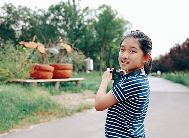 Little photographer shooting