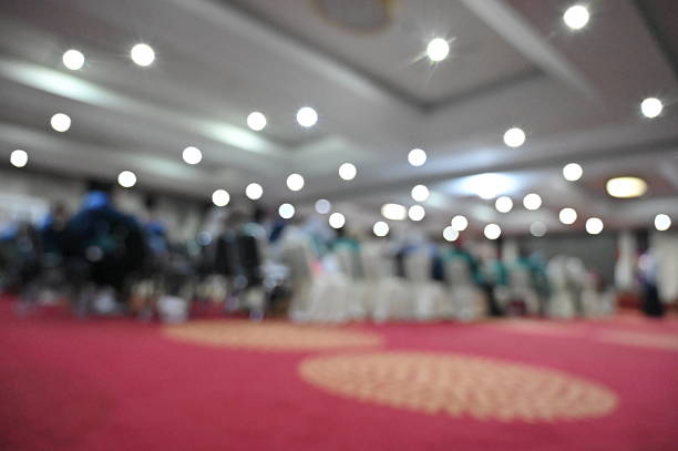 Abstract blurred photo of conference hall