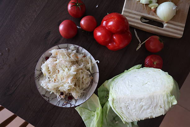 salad of fresh white cabbage and carrots