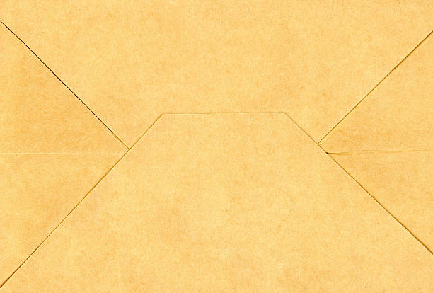 Brown Kraft Paper Envelope Back Flap Detail and Texture