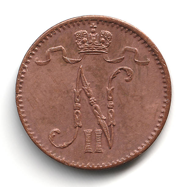 istock A vintage copper coin featuring a crowned letter 'N' and decorative elements 2237668295