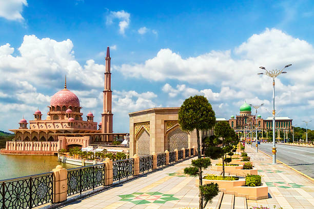 istock Malaysia Putrajaya pink mosque side bridge 2237673193