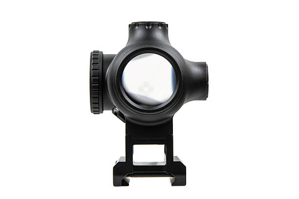istock A black closed-emitter red dot sight mounted on a rail base, isolated on white. 2237676756
