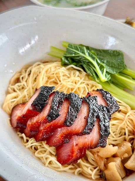 Chinese Wonton Noodle with BBQ CharSiew meat slices
