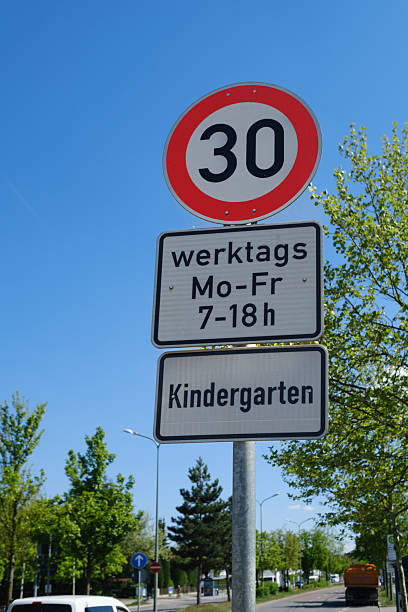 istock 30 km/h Zone for Child Safety ner Kindergarden (German traffic sign) 2237678917