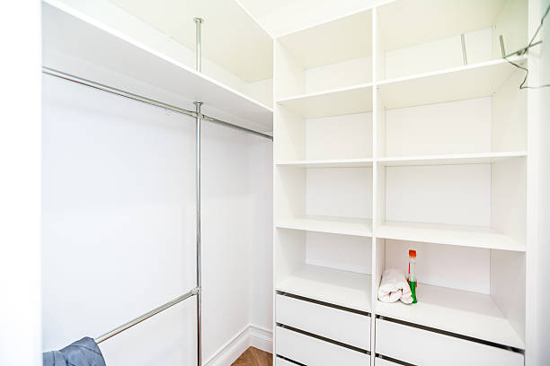istock A white closet with a white shelf and a green bottle on it 2237681131