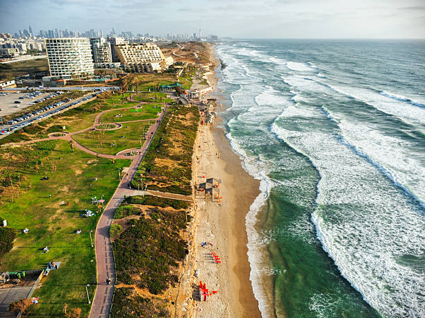 istock Aerial sea and city scape view 2237686971