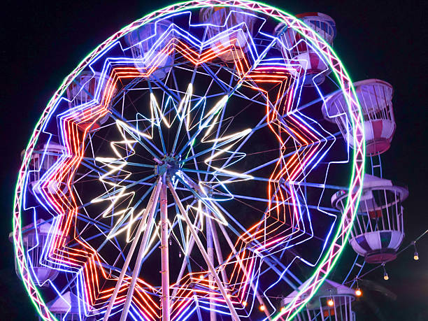 istock A brightly lit Ferris wheel glows with neon lights in various colors 2237690113