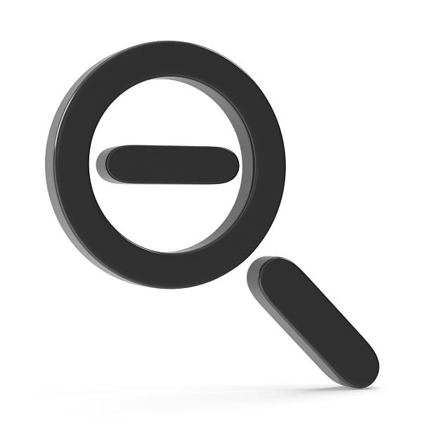Magnifying glass with minus sign