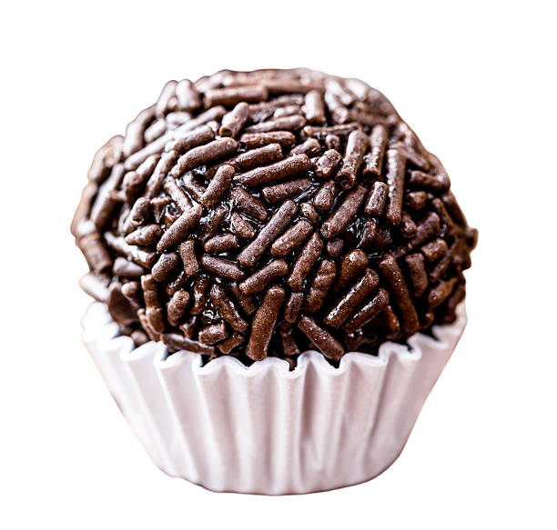 istock brigadeiro, Brazilian chocolate sprinkles sweet, white solid background, copyspace 2237698650
