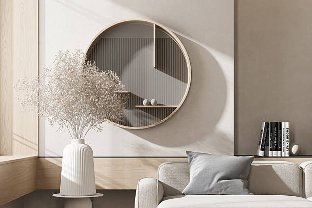 istock Modern Japandi Living Room Interior with Neutral Tones and Minimalist Decor 2237705849