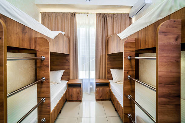 istock A room in a hostel. A room with bunk beds and a window 2237711295